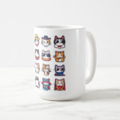 メガネをかけたかわいい猫 コーヒーマグカップ (正面右)
