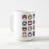 メガネをかけたかわいい猫 コーヒーマグカップ (正面左)
