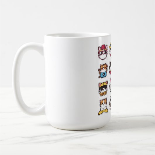メガネをかけたかわいい猫 コーヒーマグカップ (左)