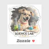 メガネをかけたかわいい科学者わんこ シール (シート)