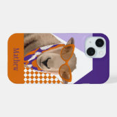 メガネをかけたかわいい羊 iPhone 15ケース (裏面横)