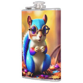 メガネをかけたかわいい青いリスのフィギュア-56786 フラスク (左)