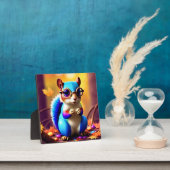 メガネをかけたかわいい青いリス-56786 フォトプラーク (インサイチュ)