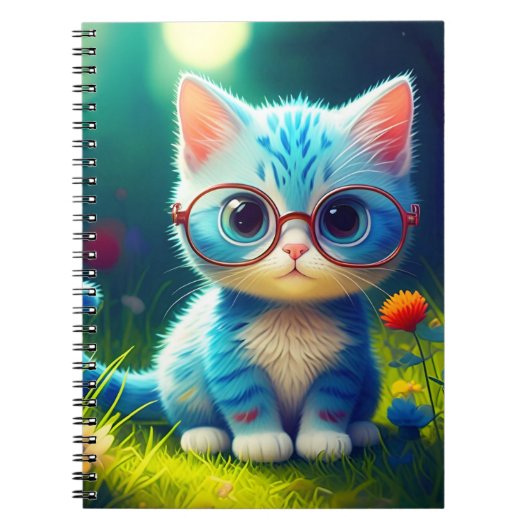 メガネをかけたかわいい青い子猫-276548 ノートブック (正面)