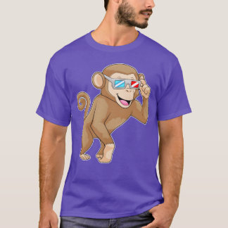 メガネをかけたサル 面白い動物の友達 Tシャツ