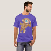 メガネをかけたサル 面白い動物の友達 Tシャツ (正面フル)