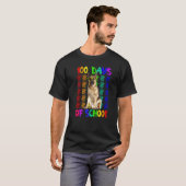 メガネをかけたジャーマンシェパードの100日目の登校日 Tシャツ (正面フル)