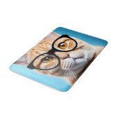 メガネをかけたジンジャー猫 バスマット (アングル)