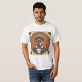 メガネをかけたブルドッグ Tシャツ (正面フル)