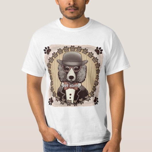 メガネをかけたプードルのTシャツ Tシャツ (正面)