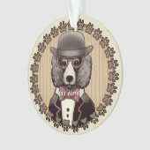 メガネをかけたプードル オーナメント (正面)