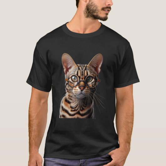 メガネをかけたベンガル Tシャツ (正面)