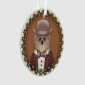 メガネをかけたポメラニアンのオーナメント オーナメント (正面)