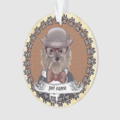 メガネをかけたヨークシャーテリア オーナメント (正面)