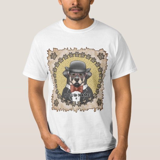 メガネをかけたロットワイラーTシャツ Tシャツ (正面)