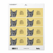 メガネをかけた可愛い猫住所 シール (フルシート)