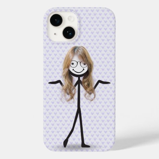 メガネをかけた棒人間女子 Case-Mate iPhoneケース (裏面)
