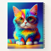 メガネをかけた虹色の猫の肖像画-47567 ノートブック (裏面)