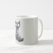 メガネをかけた黒猫 コーヒーマグカップ (正面右)