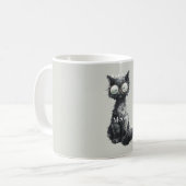 メガネをかけた黒猫 コーヒーマグカップ (正面左)
