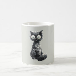 メガネをかけた黒猫 コーヒーマグカップ