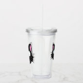 メガネをかけているダークキャットブラックキャットグレー猫 アクリルタンブラー (右)