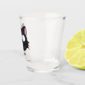 メガネをかけているダークキャットブラックキャットグレー猫 ショットグラス (右)