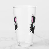 メガネをかけているダークキャットブラックキャットグレー猫 タンブラーグラス (左)