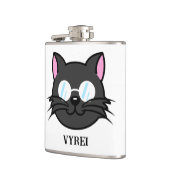 メガネをかけているダークキャットブラックキャットグレー猫 フラスク (左)