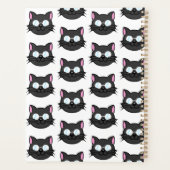 メガネをかけているダークキャットブラックキャットグレー猫 プランナー手帳 (裏面)