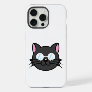 メガネをかけているダークキャットブラックキャットグレー猫 iPhone 15 PRO MAXケース