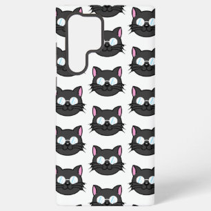 メガネをかけているダークキャットブラックキャットグレー猫 SAMSUNG GALAXY S22 ULTRAケース