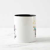 メガネをかけている可愛い猫たちの魔法ワンズスター ツートーンマグカップ (中央)