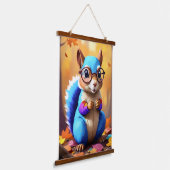 メガネをかけている可愛い青リス–46506 吊り下げ型タペストリー (傾斜あり)