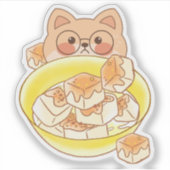 メガネシバピオウ: かわいい豆腐丼チャレンジ シール (正面)