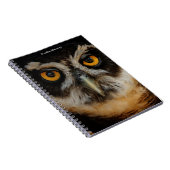 メガネフクロウの魅惑の黄金の目 ノートブック (右側)