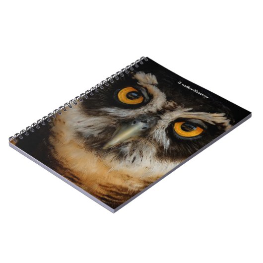 メガネフクロウの魅惑の黄金の目 ノートブック (左側)