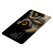 メガネフクロウの魅惑の黄金の目 マグネット (左側)