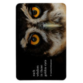 メガネフクロウの魅惑の黄金の目 マグネット (縦)