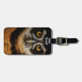 メガネフクロウの魅惑の黄金の目 ラゲッジタグ (正面横)