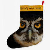 メガネフクロウの魅惑の黄金の目 ラージクリスマスストッキング (裏面)