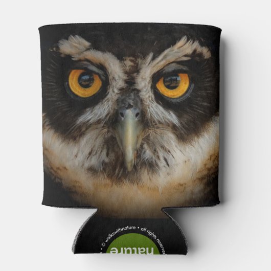 メガネフクロウの魅惑の黄金の目 缶クーラー (裏面)