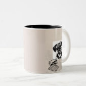 メガネマグ付きパグ犬 ツートーンマグカップ (正面右)