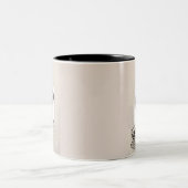 メガネマグ付きパグ犬 ツートーンマグカップ (中央)