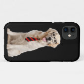 メガネ付きゴールデンレトリバー Case-Mate iPhoneケース (裏面(横))