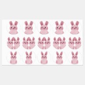 メガネ付きピンクバニー ラベル (シート)