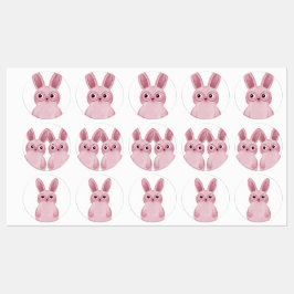 メガネ付きピンクバニー ラベル