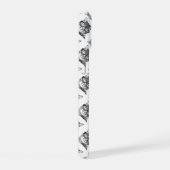 メガネ柄の可愛い猫カスタムモノグラム iPhone 15ケース (右側面)