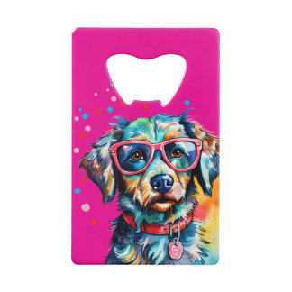 メガネ犬 クレジットカード栓抜き
