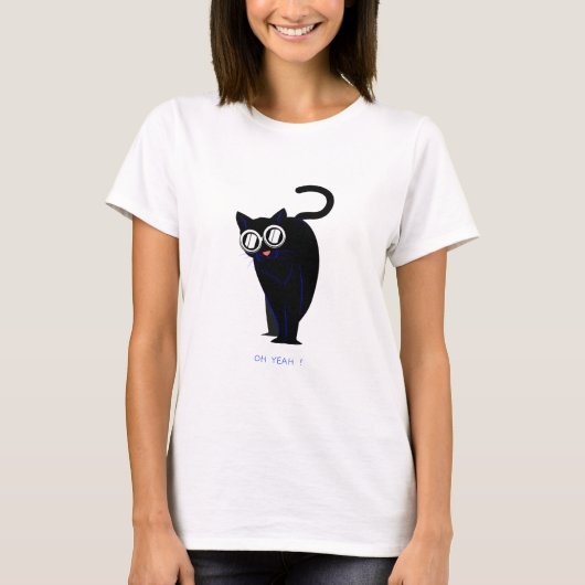 メガネ猫プリントTシャツ Tシャツ (正面)